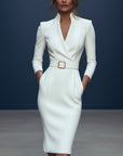 Elegant Chic | Black Cocktail Dress with Wrap Silhouette & V-Neck for Sophisticated Style 1