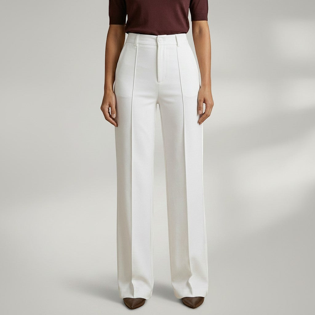 Elegant High Waist Trousers | Wide Leg Pants with Flattering Fit | Sophisticated Style for Any Occasion 6